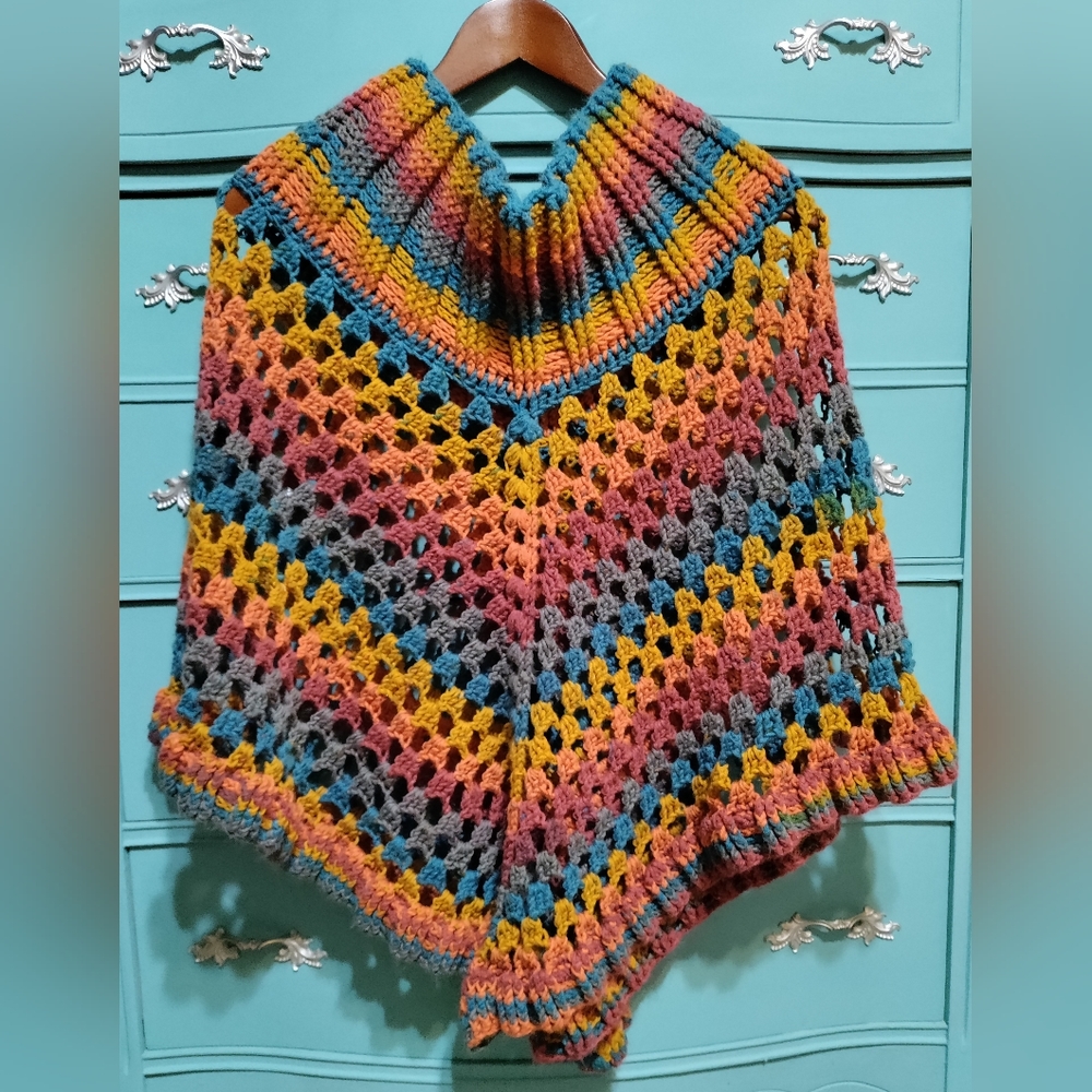Beautiful crocheted infinity shawl